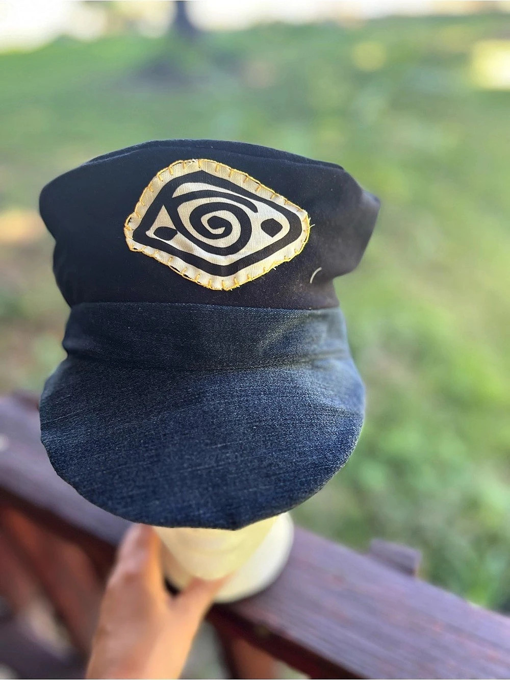 Black Embroidered Cap
